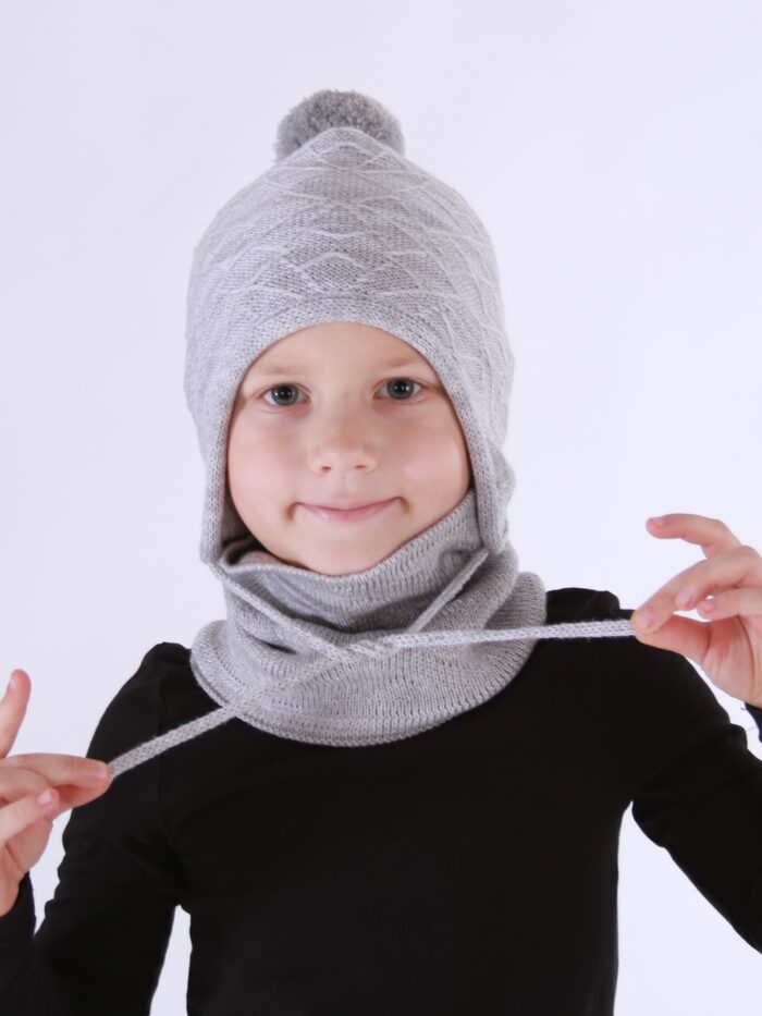 Light Gray Hat, 100% Merino Wool - Image 3