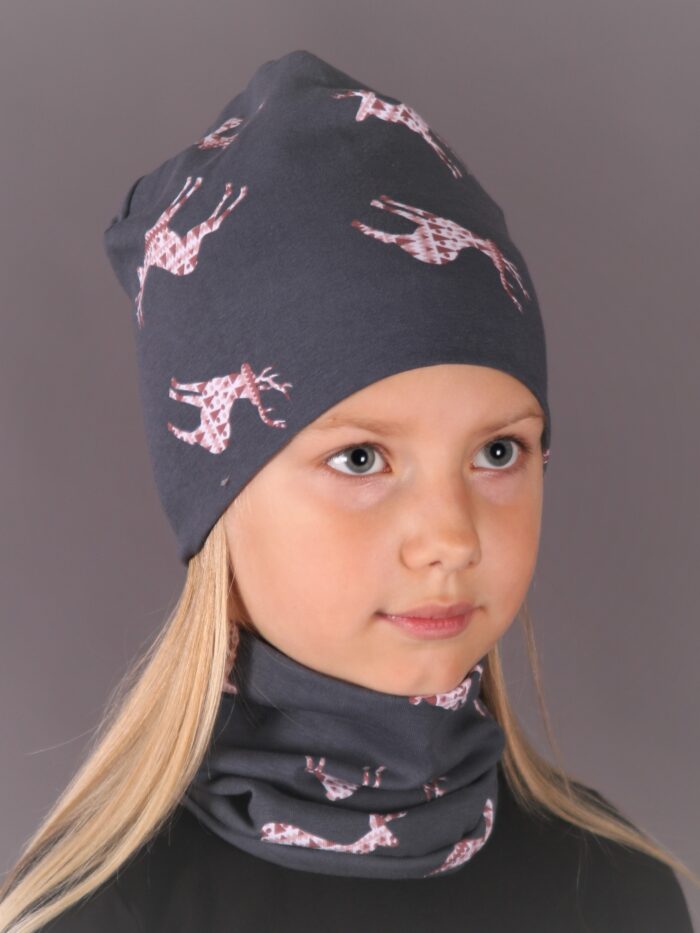 Gray Hat With Deers - Image 2