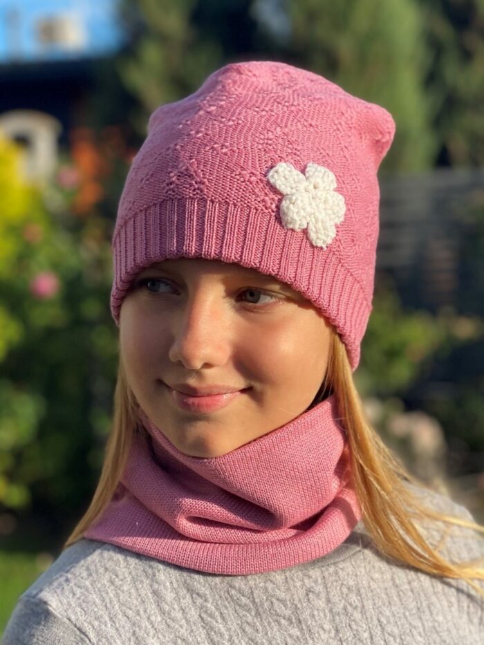 Roosa kaelussall, 100% meriinovill! - Image 1