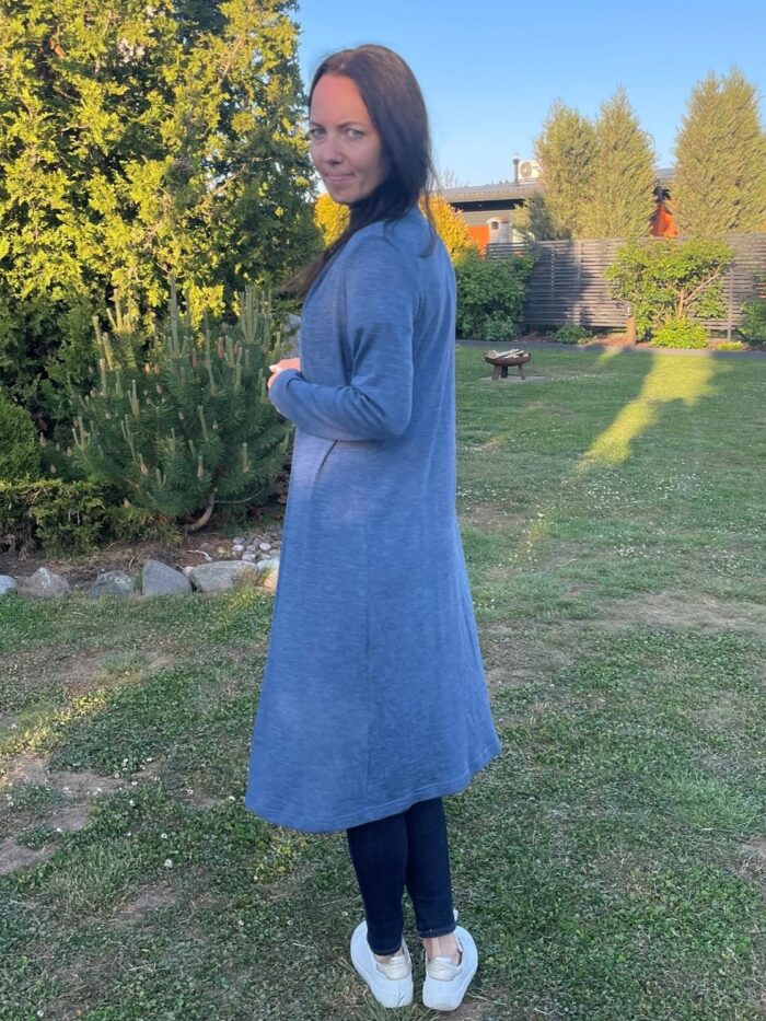 Cardigan Blue, 100% Merino Wool - Image 2