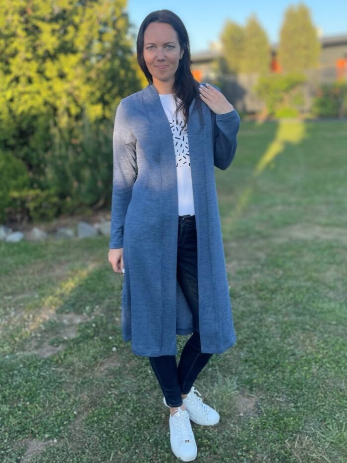 Cardigan Blue, 100% Merino Wool - Image 1