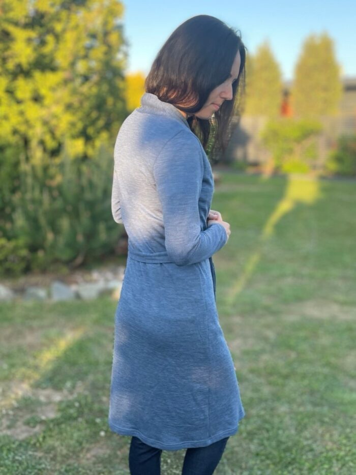 Cardigan Blue, 100% Merino Wool - Image 3