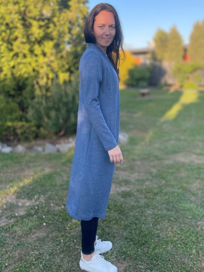 Cardigan Blue, 100% Merino Wool - Image 4