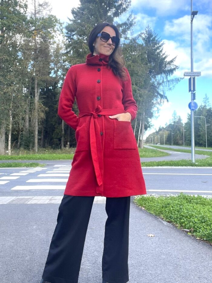 Cardigan Burgundy, 50% Merino Wool - Image 1