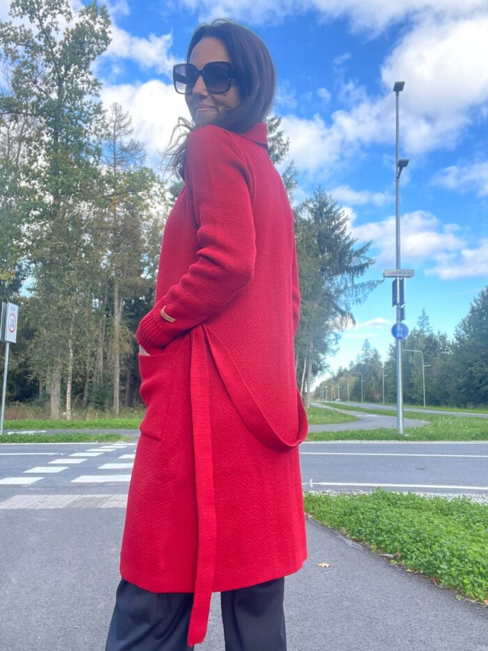 Cardigan Burgundy, 50% Merino Wool - Image 6