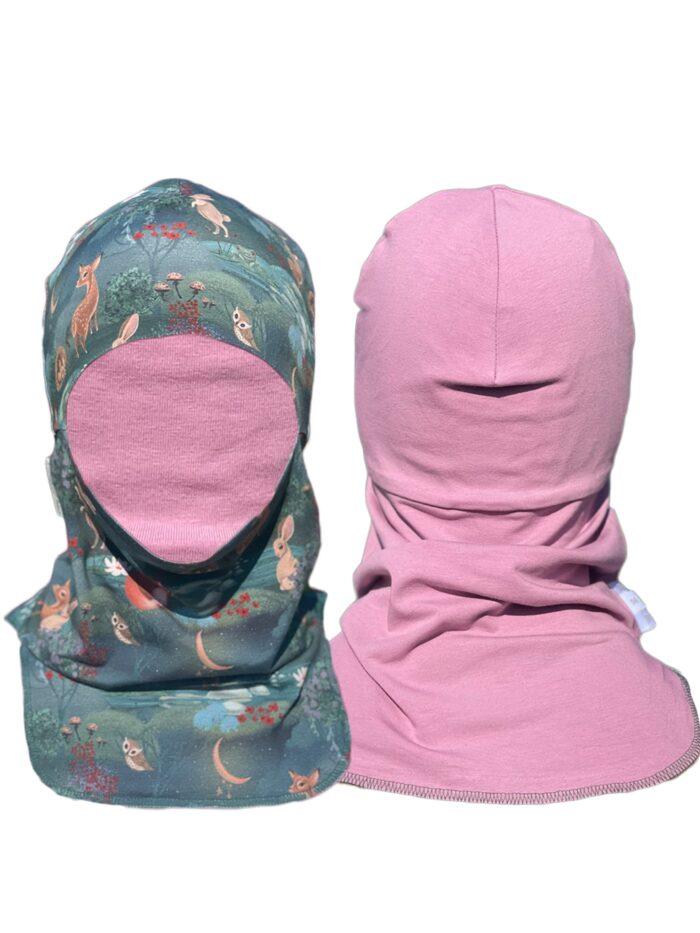 Tuukrimüts metsloomad rohelisel / lavendel, kahtepidi kantav! +5 kuni +15 °C - Image 1