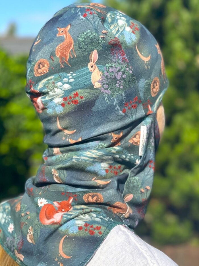 Tuukrimüts metsloomad rohelisel / lavendel, kahtepidi kantav! +5 kuni +15 °C - Image 2