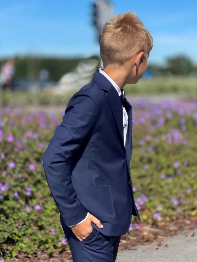 Navy Blue Jacket With Virgin Wool - Image 3