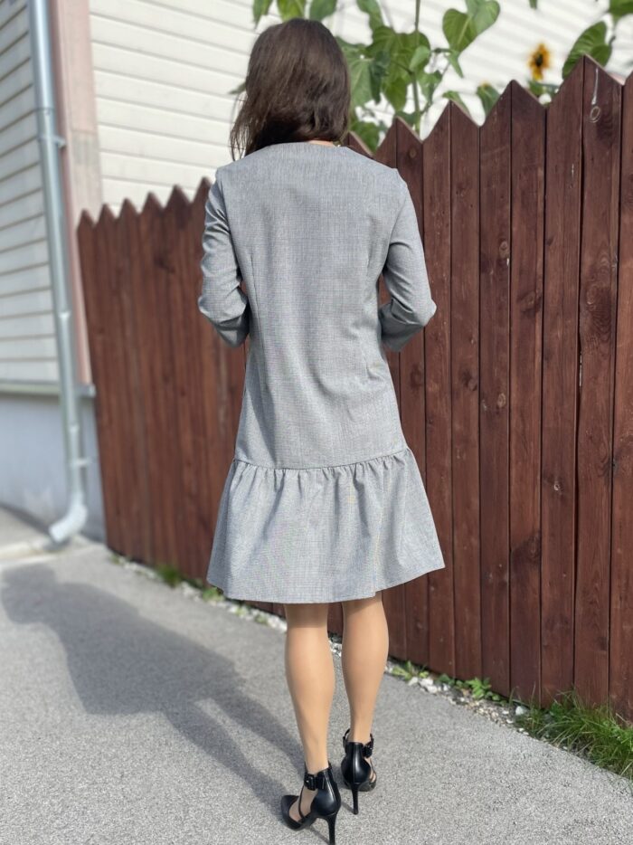 Virgin Wool Gray Dress - Image 3