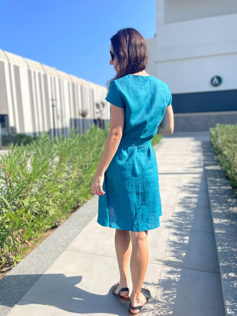 Sea Green Dress, 100% LINEN - Image 2