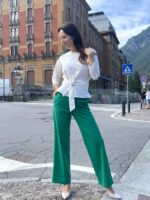 Green Trousers Wide Leg
