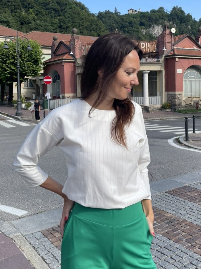 White Blouse With Stripes - Image 2