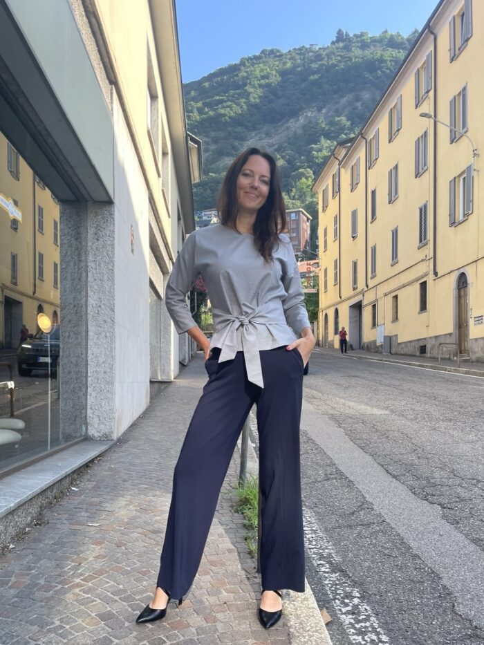 Navy Blue Trousers Wide Leg - Image 7