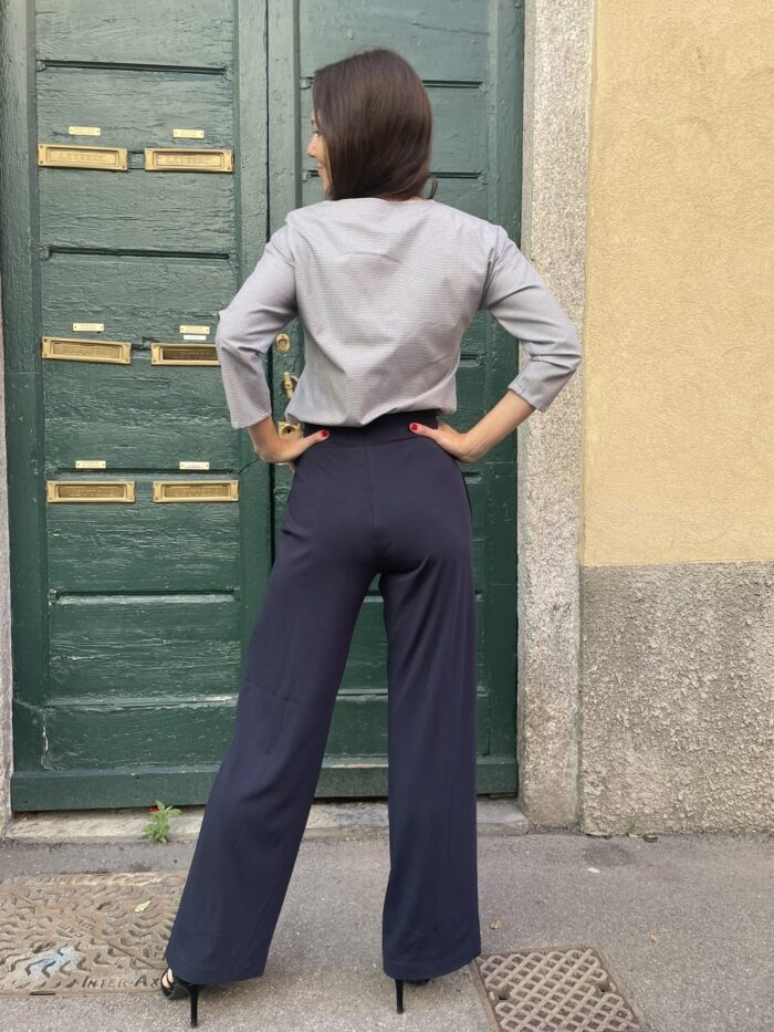 Navy Blue Trousers Wide Leg - Image 2