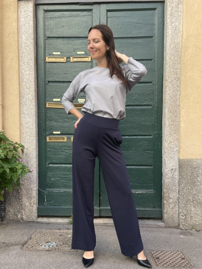 Navy Blue Trousers Wide Leg - Image 1