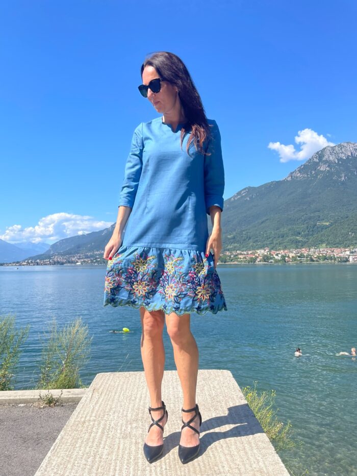 Denim Dress With Embroidery - Image 4