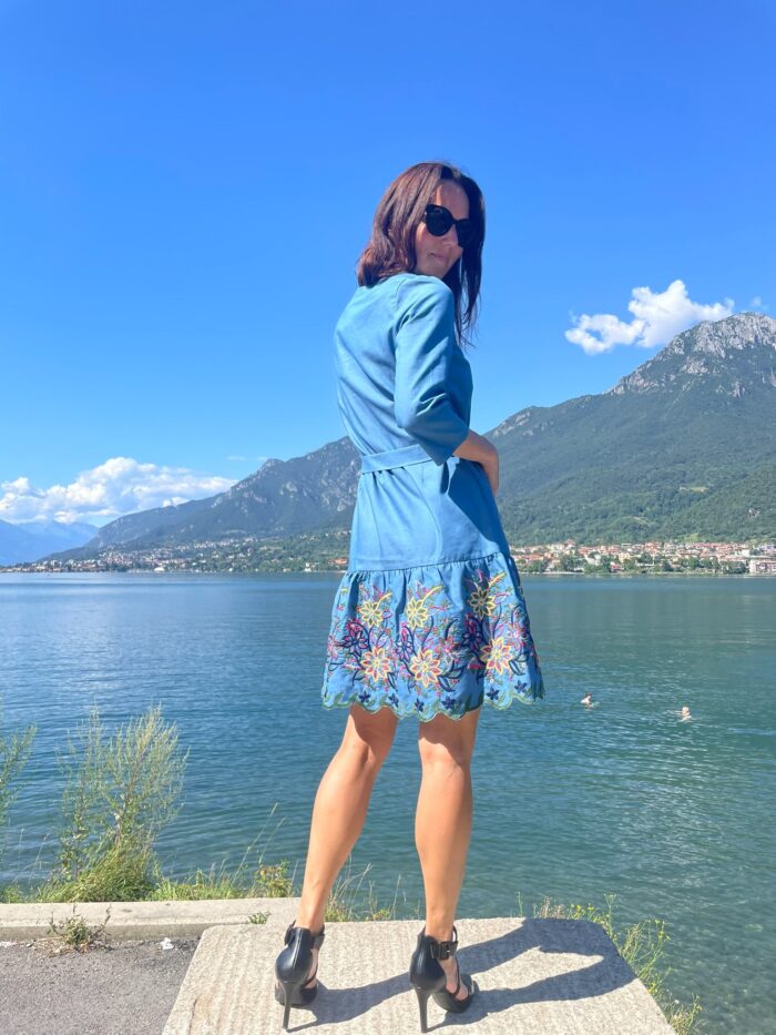 Denim Dress With Embroidery - Image 5