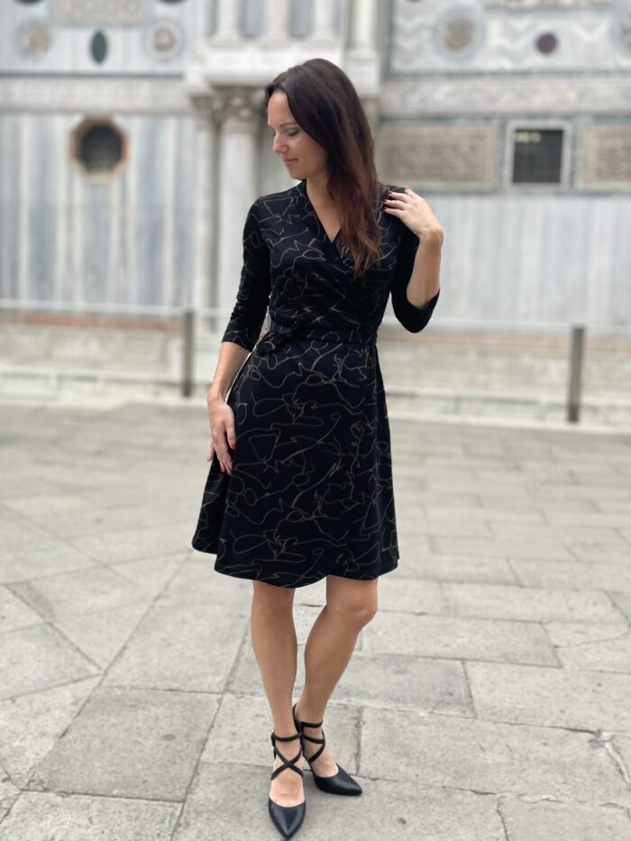 Wrapped Dress Black Graffity - Image 3