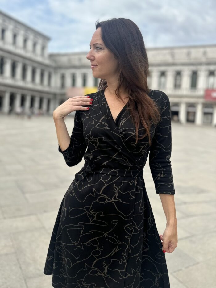 Wrapped Dress Black Graffity - Image 1