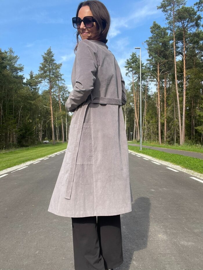 Helehall velvet kardigan Light Gray Corduroy Cardigan - Image 3