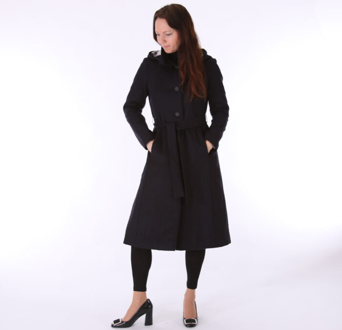 Villane talvemantel tumesinine (vatiini ja eemaldatava kapuutsiga) - Image 4