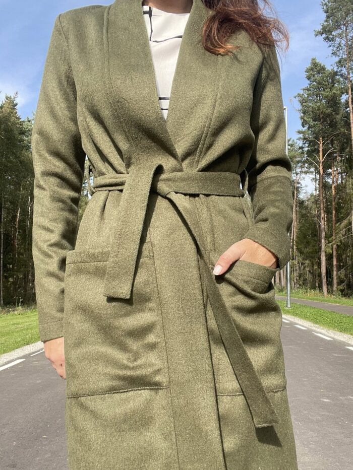 Green Cardigan With Virgin Wool - Image 6