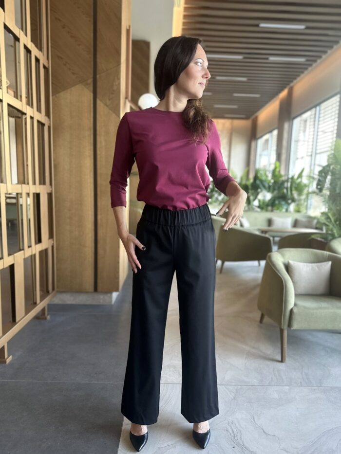 Mustad peenvillased püksid laia säärega - Image 4