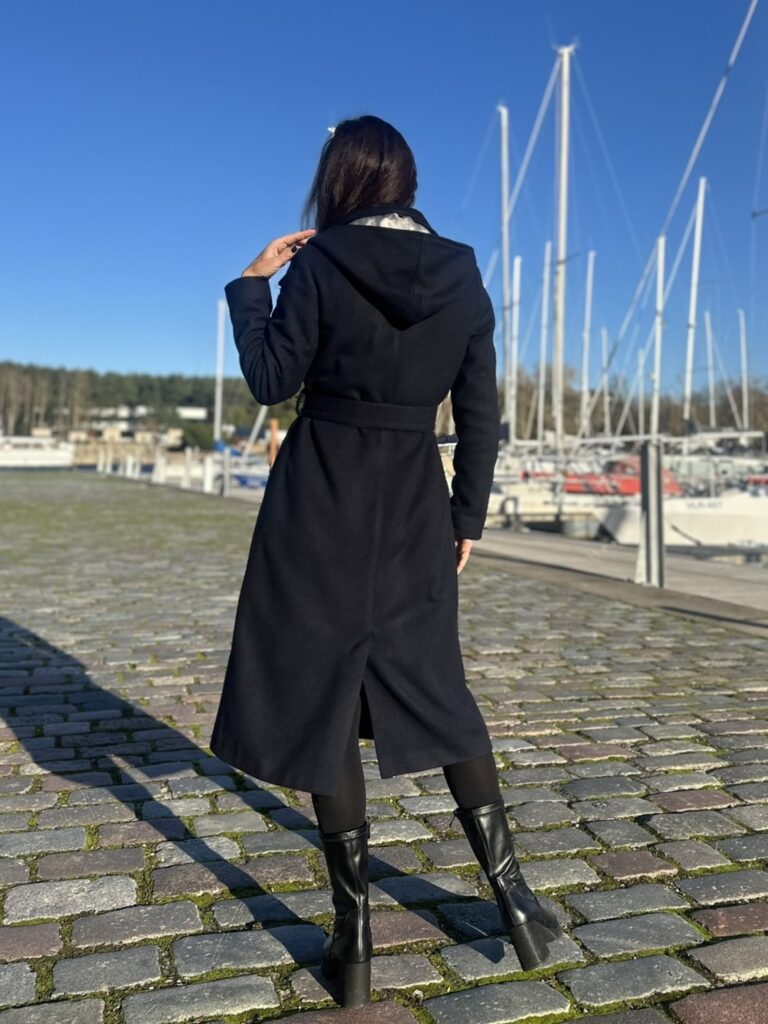 Tumesinine villane talvemantel Trench (vatiini ja eemaldatava kapuutsiga) - Image 8