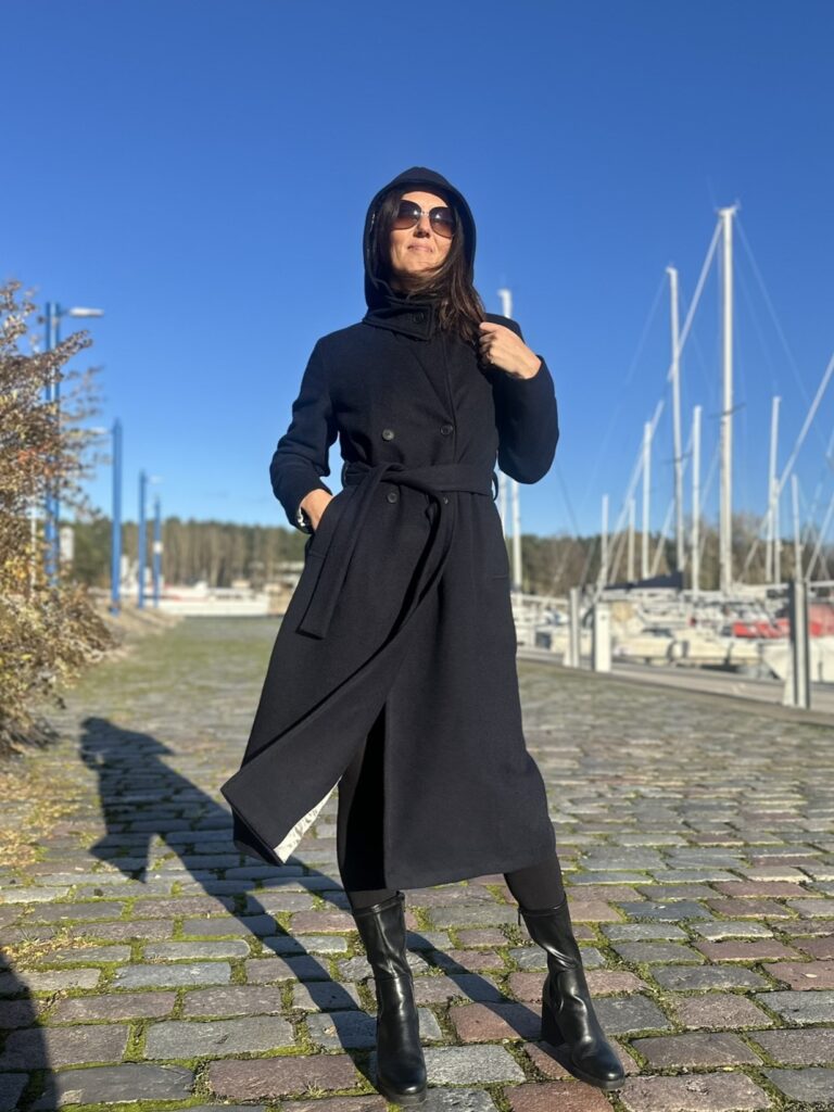 Tumesinine villane talvemantel Trench (vatiini ja eemaldatava kapuutsiga) - Image 6