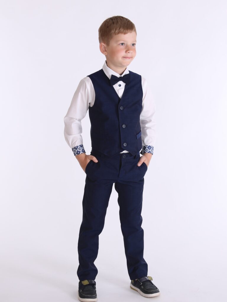 Komplekt püksid ja vest, tumesinine peenvillane