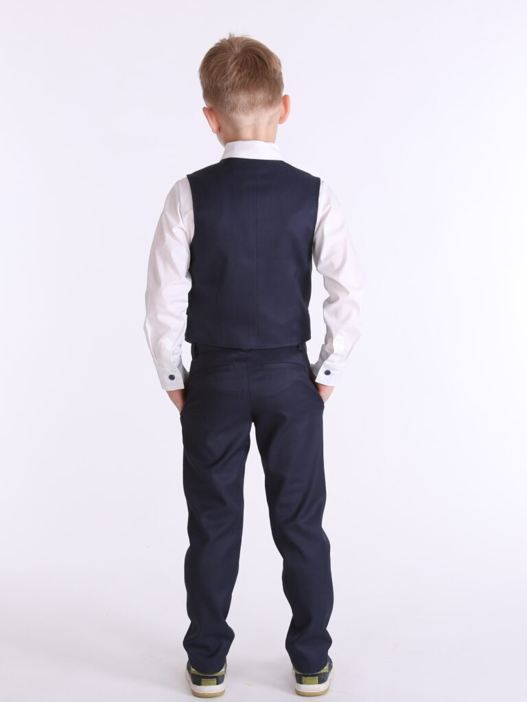 Komplekt püksid ja vest, tumesinine peenvillane - Image 2