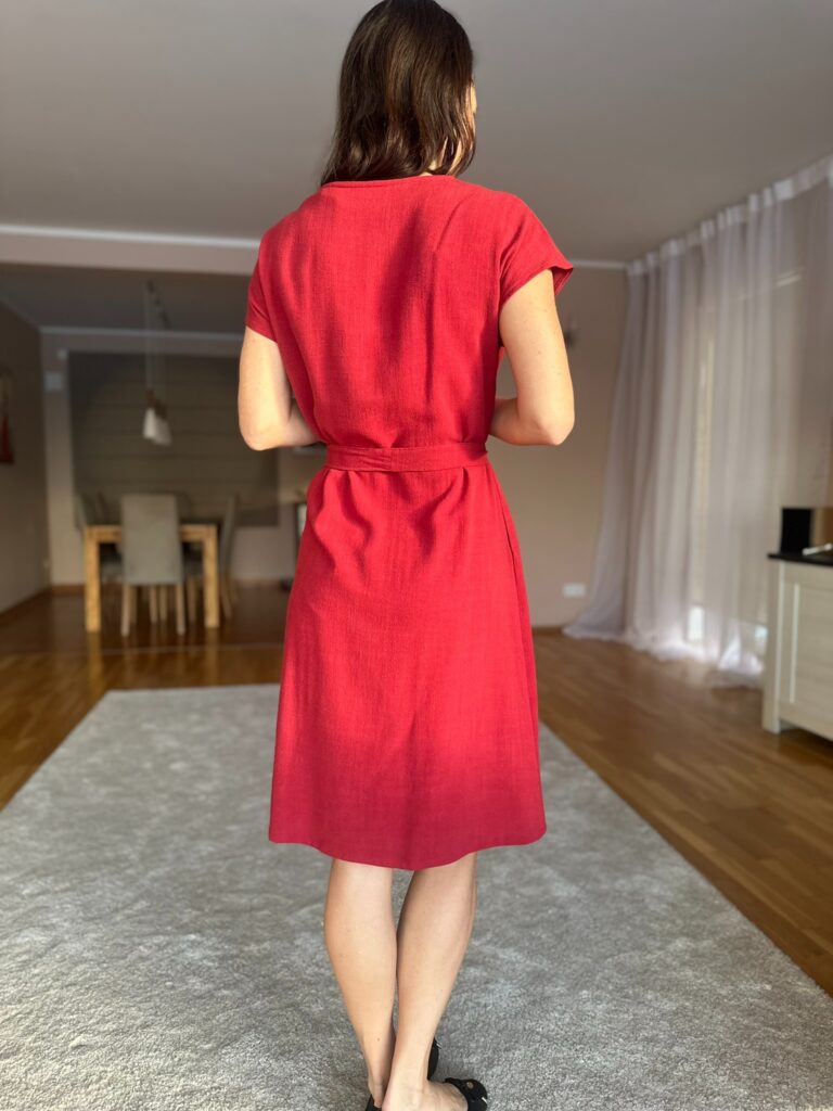 Red Linen-Blend Dress - Image 3