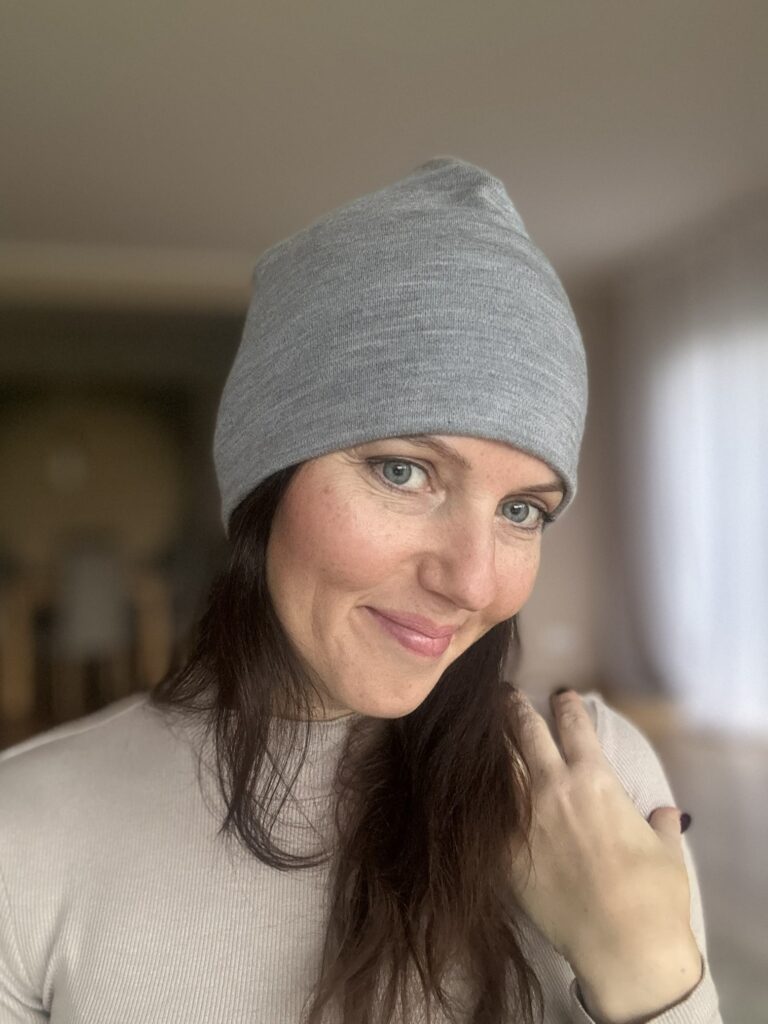 Light Gray Hat, 100% Merino Wool - Image 2