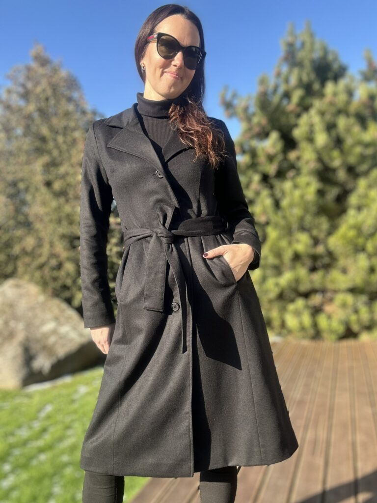 Black Coat, 80% Virgin Wool - Image 6