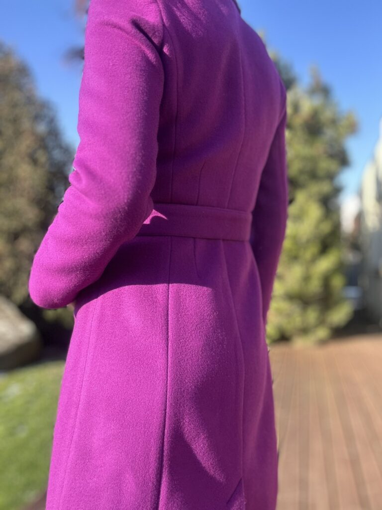 Violet Coat With Virgin Wool and Cashmere - Image 6