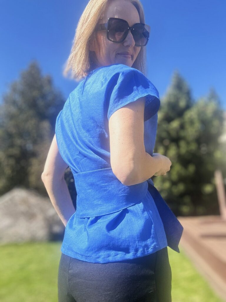 Blue Linen Blouse - Image 2