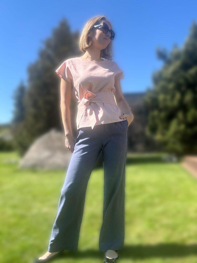 Light Rose Linen Blouse - Image 4