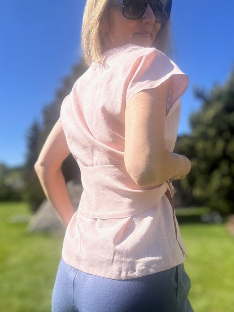 Light Rose Linen Blouse - Image 2