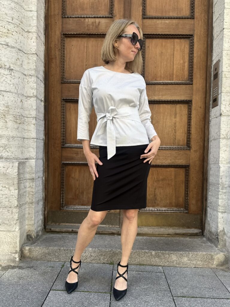 Light Gray Pepita Blouse - Image 2