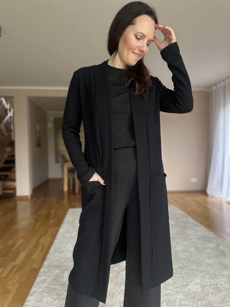 Black Cardigan, 100% Merino Wool - Image 6