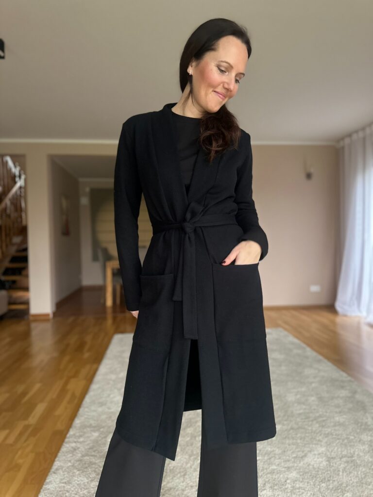 Black Cardigan, 100% Merino Wool - Image 5