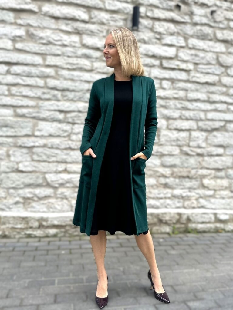 Roheline kardigan, 100% meriinovill - Image 5
