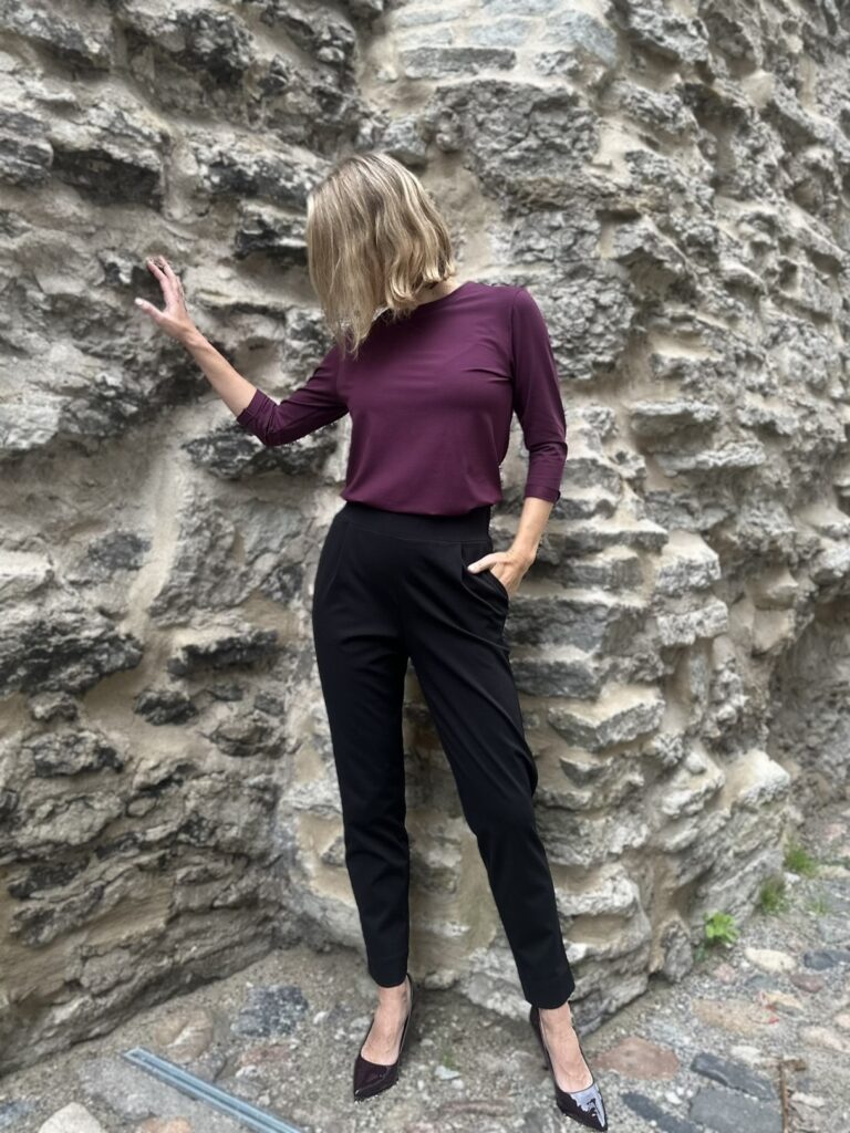 Bordoopunane pluus luksuslikust kangast - Image 2