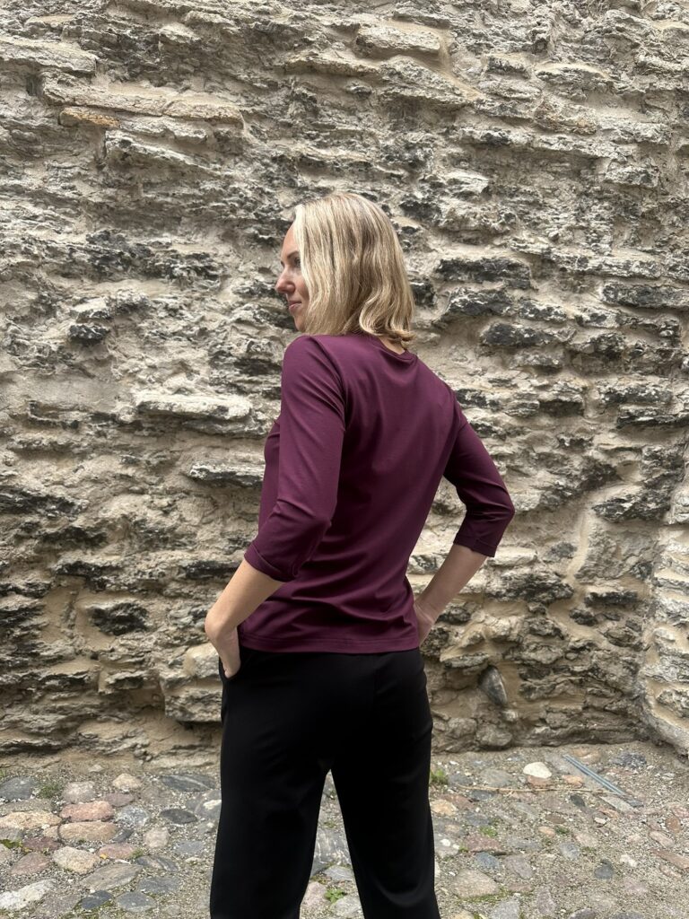 Bordoopunane pluus luksuslikust kangast - Image 3