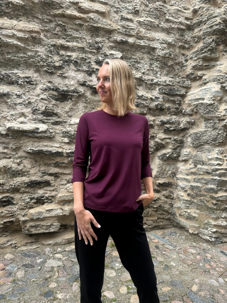 Bordoopunane pluus luksuslikust kangast - Image 6