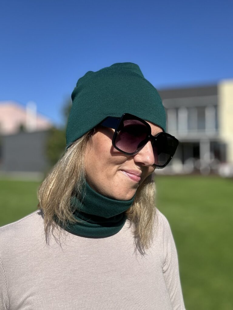 Roheline kaelussall, 100% meriinovill - Image 2