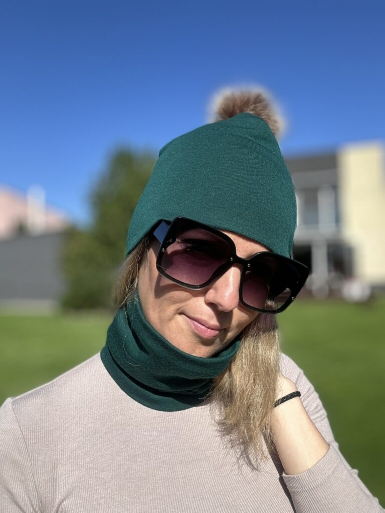 Roheline kaelussall, 100% meriinovill