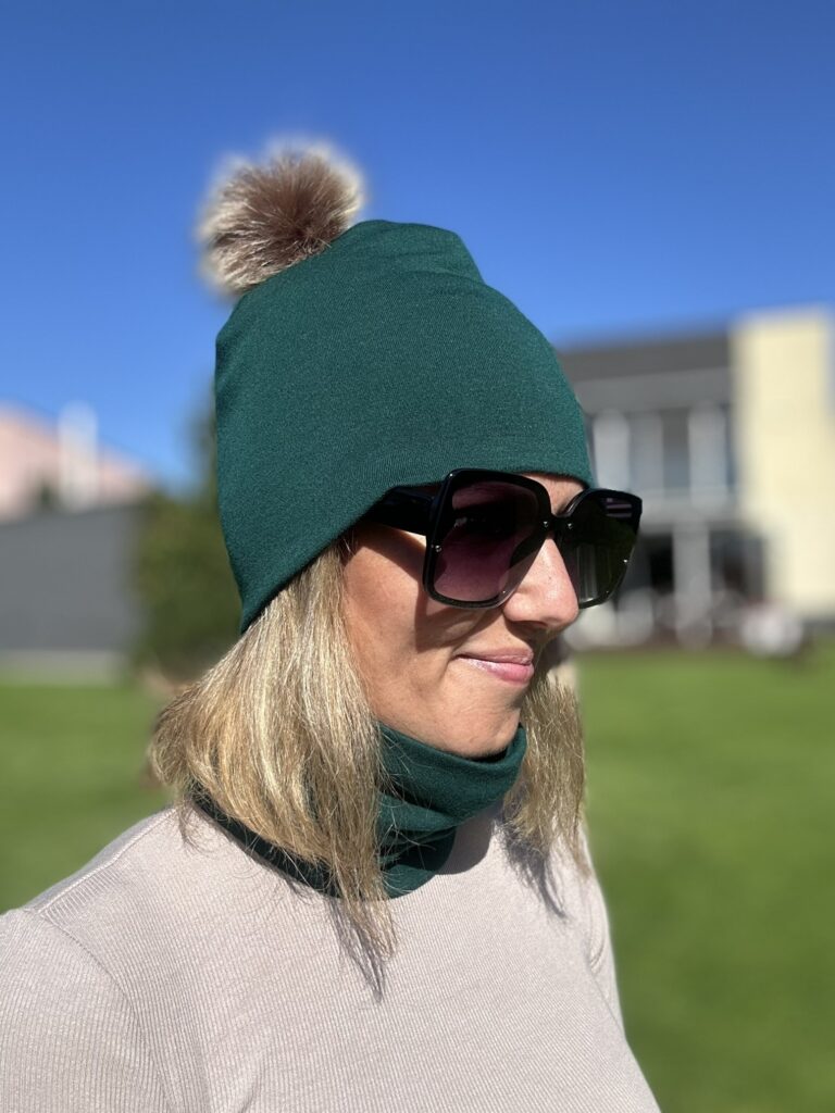 Roheline kaelussall, 100% meriinovill - Image 4