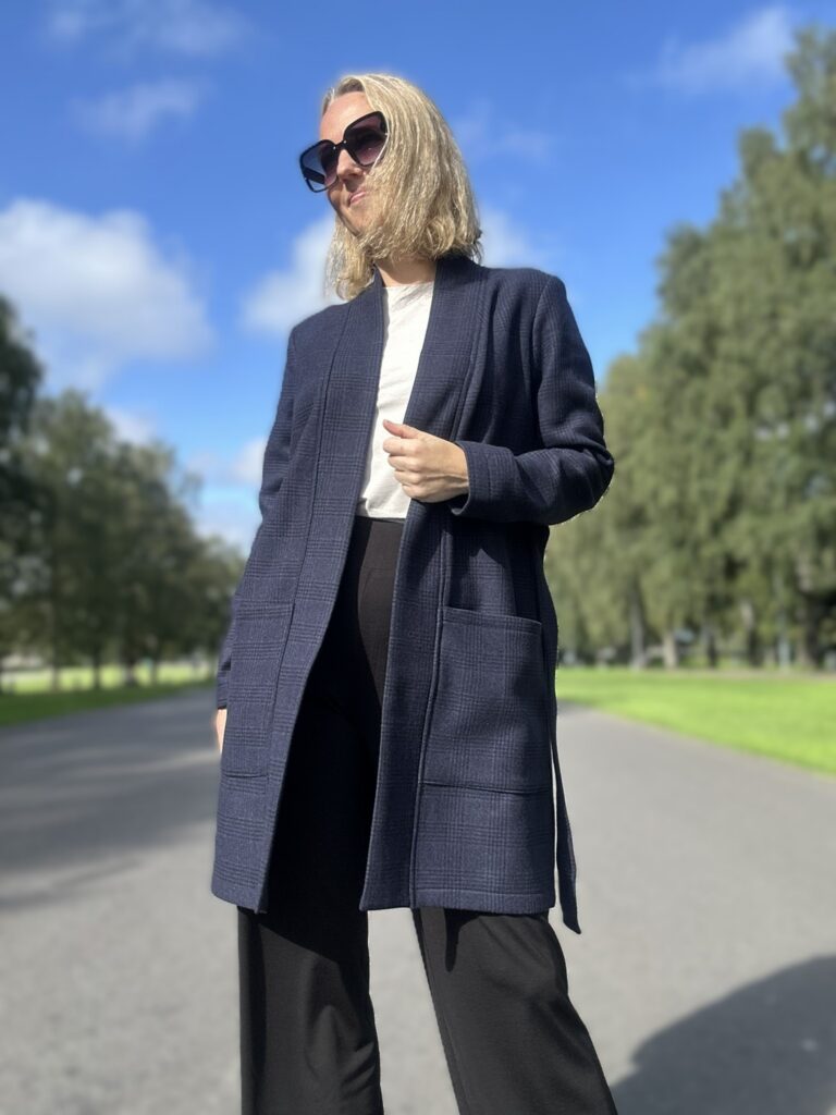 Navy Blue Cardigan, 100% Virgin Wool - Image 5