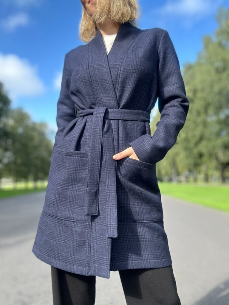 Navy Blue Cardigan, 100% Virgin Wool